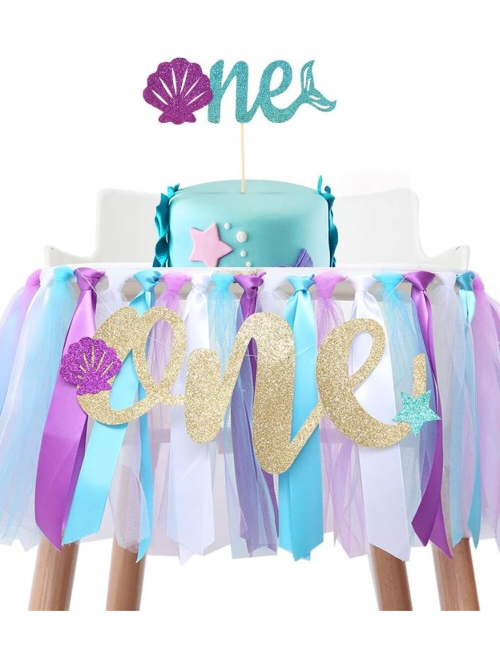Mermaid Skirt For 1st Birthday, Party Supplies For Highchair Tutu Skirt